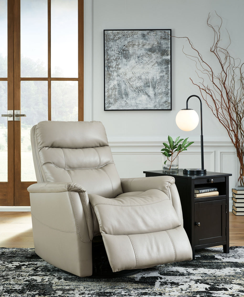 Riptyme - Dove Gray - Swivel Glider Recliner