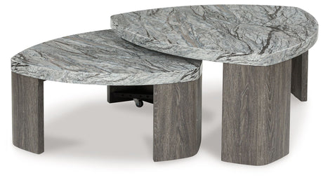 Surmour - Gray / Brown - Stacked Cocktail Table by Signature Design by Ashley® | Bel Furniture