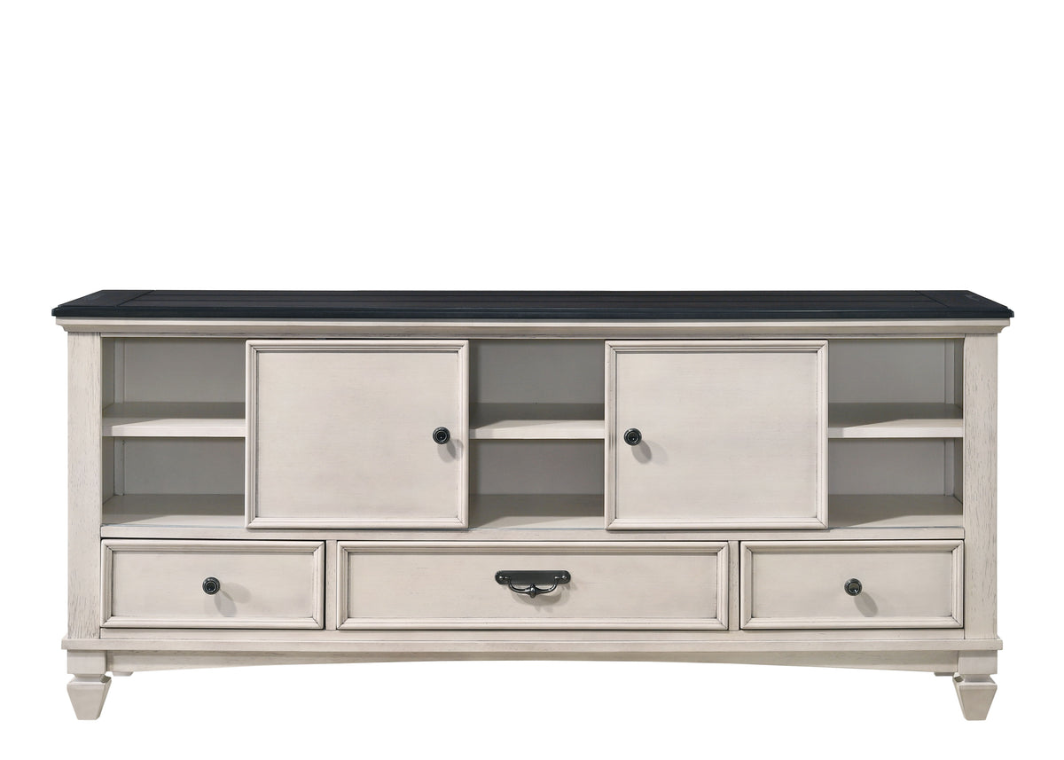 Sawyer - TV Stand - Antique White by Crown Mark | Bel Furniture