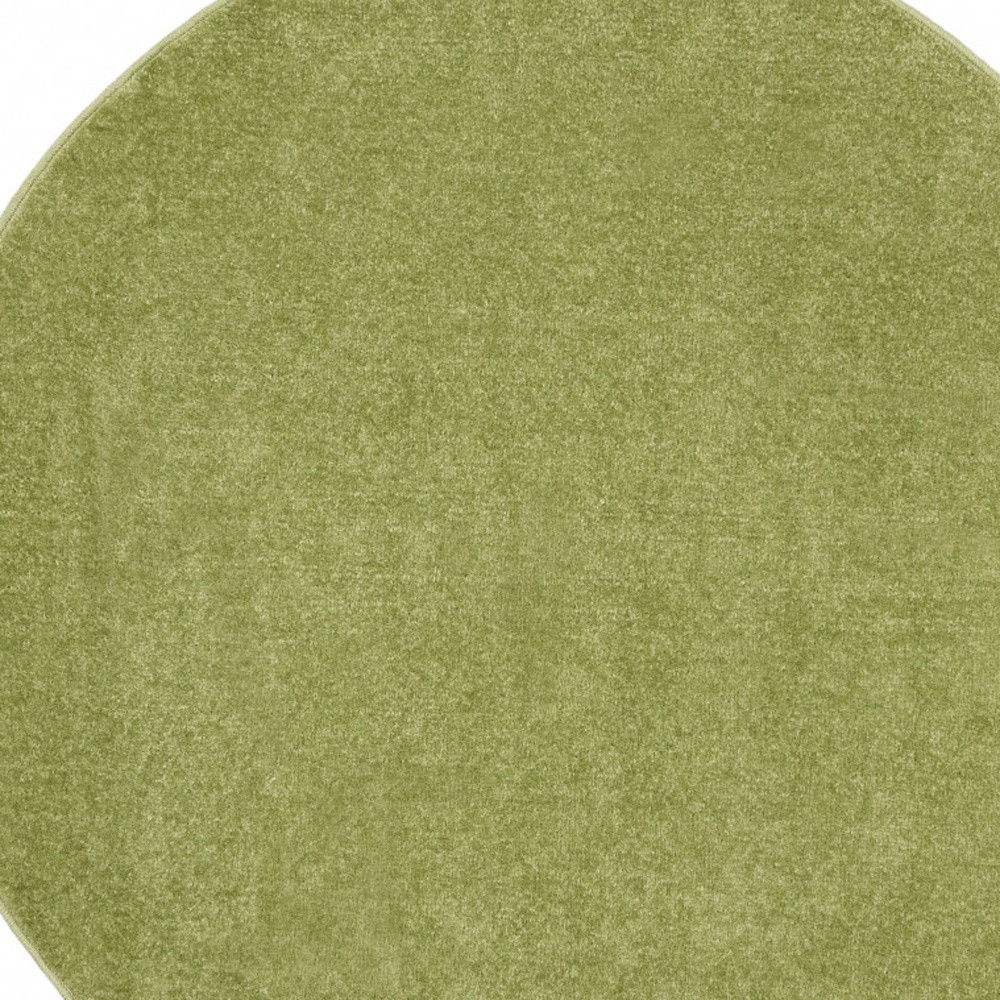 4' X 4' Round Non Skid Indoor / Outdoor Area Rug - Green