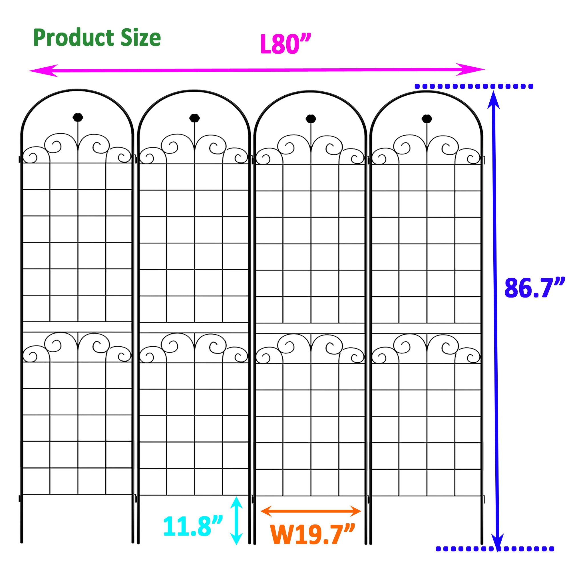 Metal Garden Trellis For Climbing Plants Outdoor Rustproof Plant Support Rose Trellis Netting Trellis