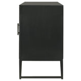 Riddell - 4 Door Wood Reeding Accent Cabinet - Matte Black by Coaster Fine Furniture | Bel Furniture