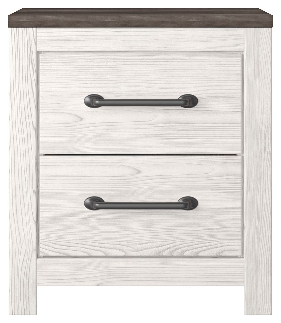 Gerridan - White / Gray - Two Drawer Night Stand by Signature Design by Ashley® | Bel Furniture