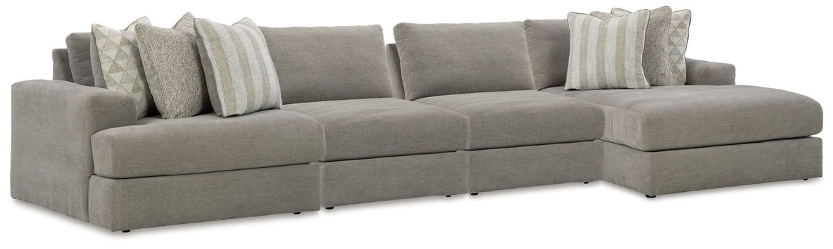 Avaliyah - Sectional Dark Gray 4 Pc. Right Arm Facing Corner Chaise Sectional by Signature Design by Ashley® | Bel Furniture
