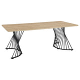 Altus - Composite Wood Dining Table - Natural Oak by CoasterEveryday | Bel Furniture
