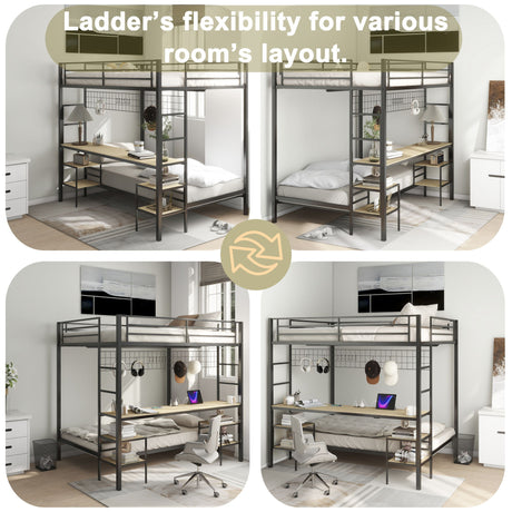 Ethan - Bunk Bed With Desk, Charging Station, Storage Shelves - view 8