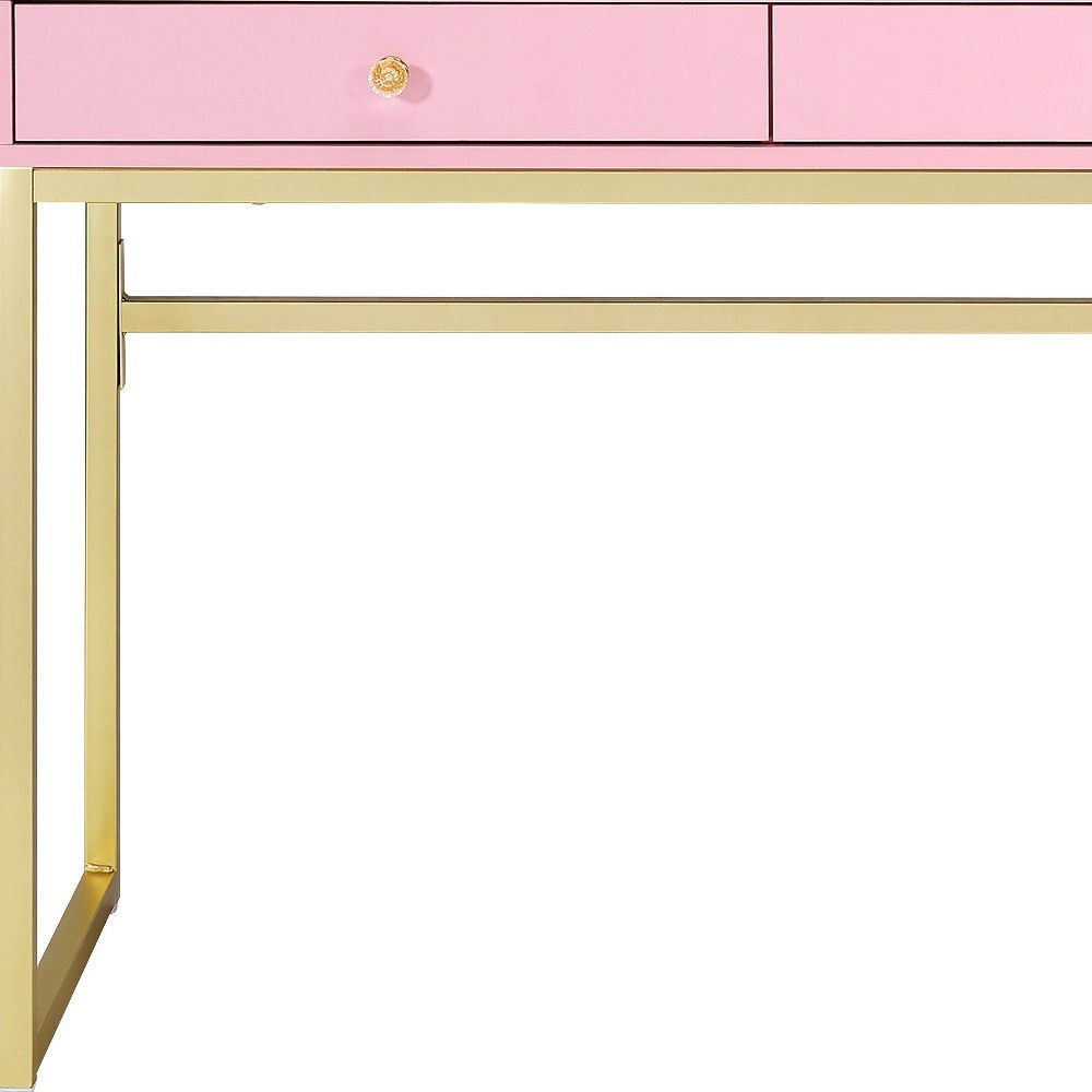 Mirrored Two Drawer Dresser - Pink