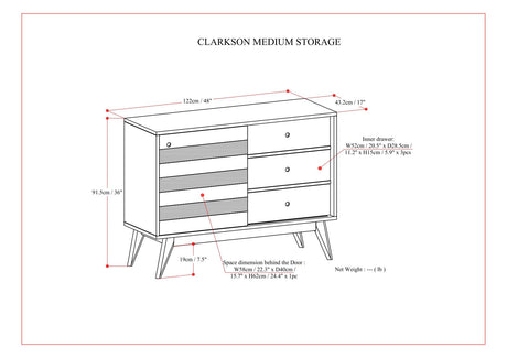 Clarkson - Medium Storage - Rustic Natural Aged Brown by Simpli-Home | Bel Furniture