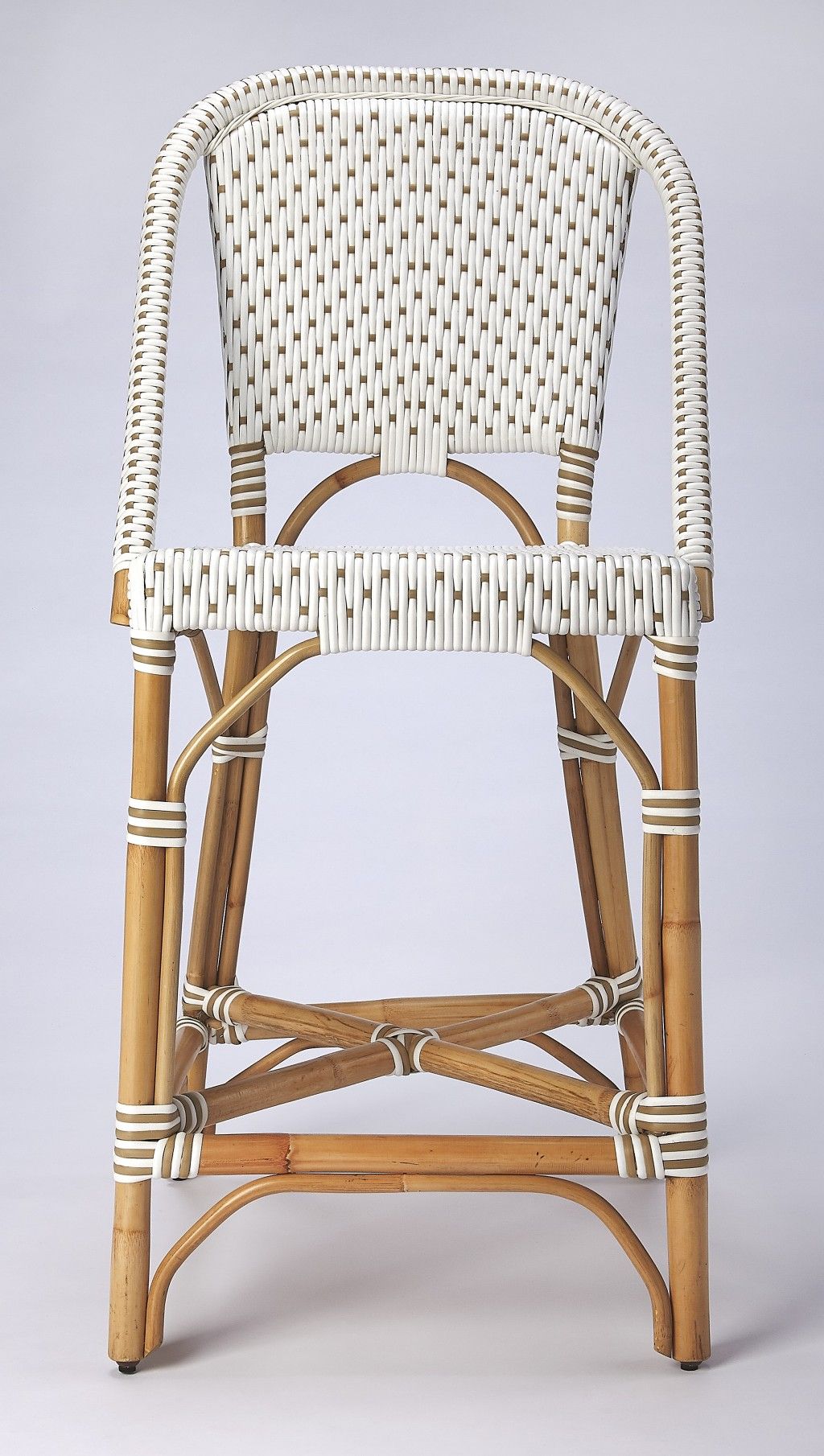 Rattan Bar Chair - White / Natural