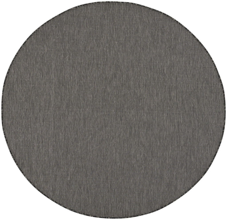 6' Round Power Loom Area Rug - Charcoal