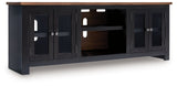 Wildenauer - Brown / Black - XL TV Stand With Fireplace Option by Signature Design by Ashley® | Bel Furniture