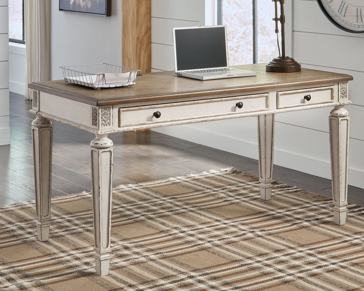 Realyn - Light Brown - Home Office Desk by Signature Design by Ashley® | Bel Furniture