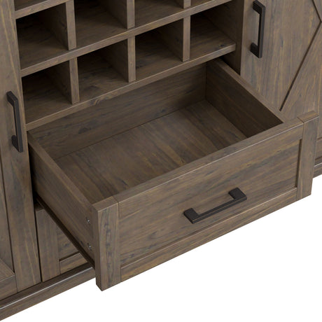 Ela - Sideboard With Wine Storage - Smoky Brown by Simpli-Home | Bel Furniture