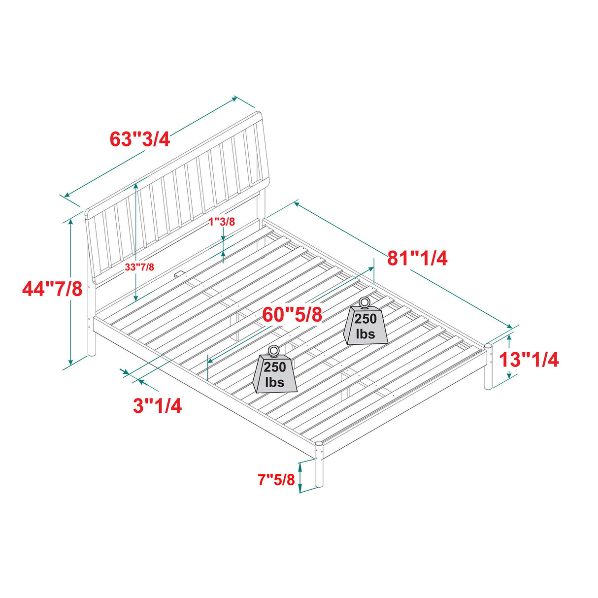 Mid-Century Modern Solid Wood Spindle Bed by Walker Edison | Bel Furniture