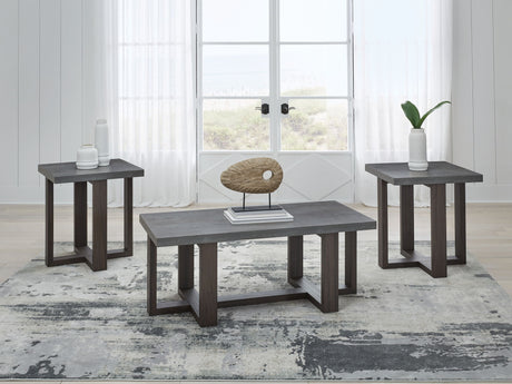 Dynnford - Occasional Table Set (Set of 3) - Gray / Brown - view 6