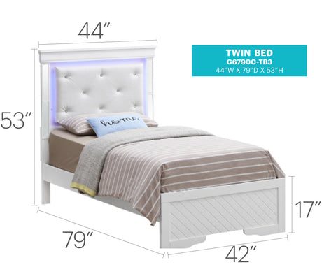 Bed With LED Light Accents Headboard - view 13