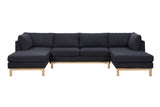Hallie - Wide Sherpa Double Chaise U-Shape Sectional Sofa by Lilola Home | Bel Furniture