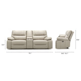 Malibu - Modern Power Motion 3 Piece Reclining Loveseat Sofa With Cup Holders - Cream Taupe Beige by Jennifer Taylor Home | Bel Furniture