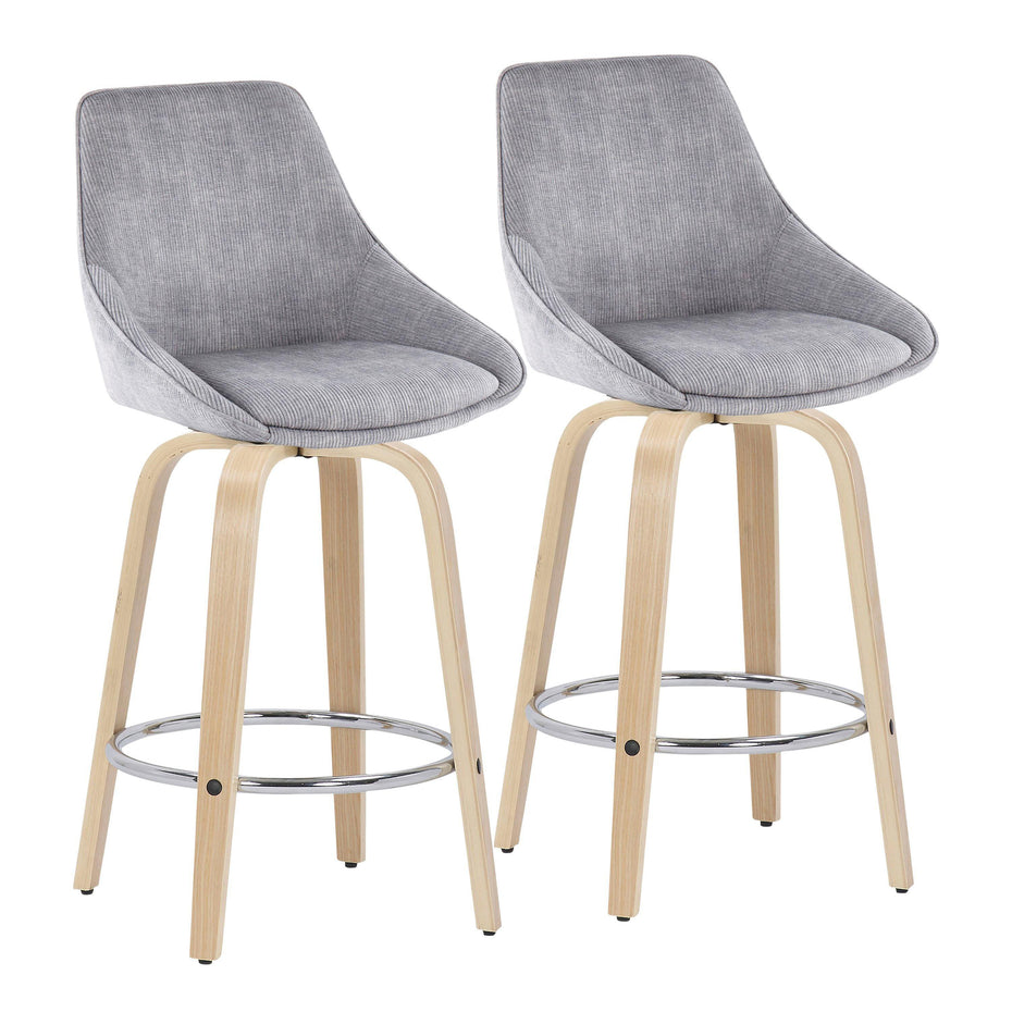 Diana - Contemporary Fixed Height Counter Stool With Round Footrest (Set of 2)