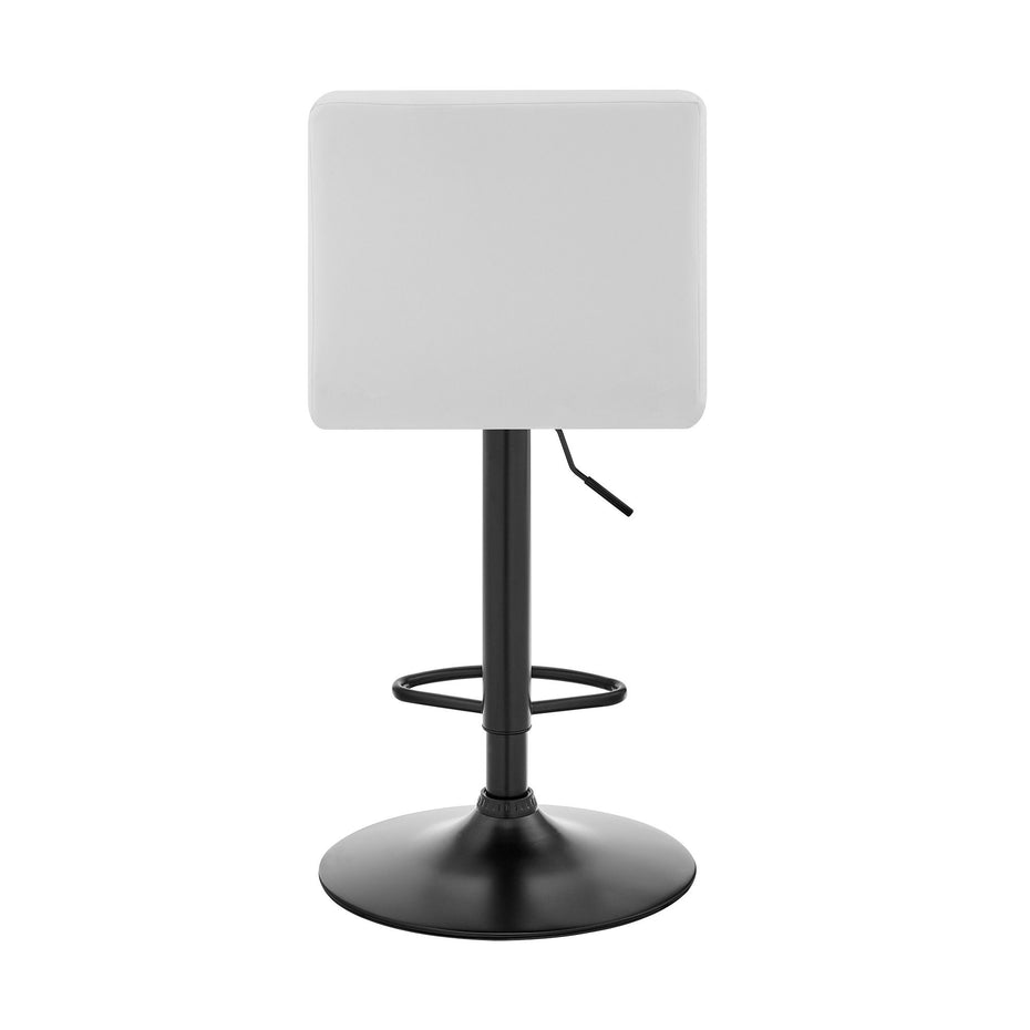 Swivel Low Back Adjustable Height Bar Chair - White / Black