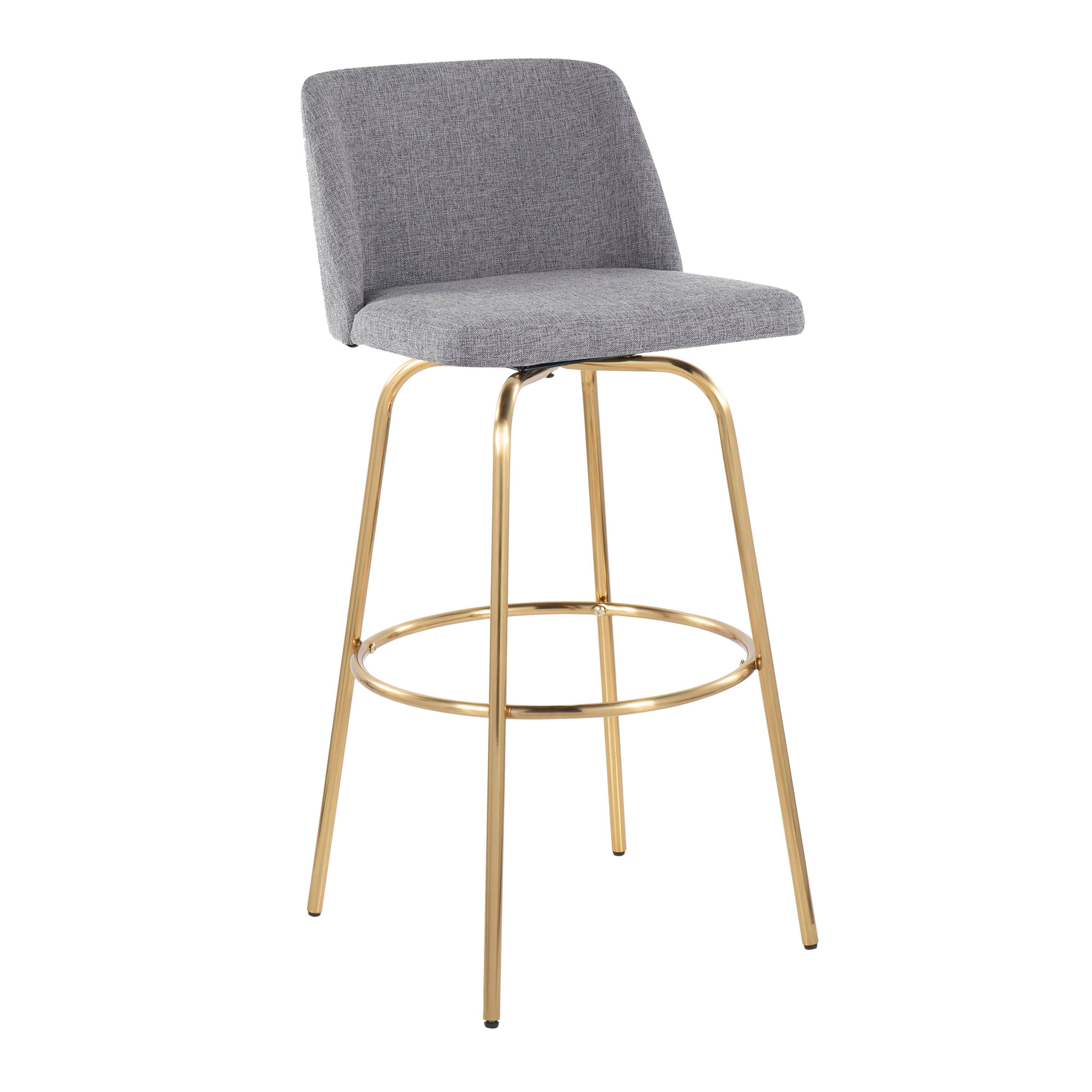 Toriano - Contemporary Fixed Height Barstool With Swivel And Round Footrest (Set of 2)