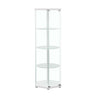 Zahavah - 4-Shelf Hexagonal Clear Glass Curio Cabinet White by CoasterEveryday | Bel Furniture
