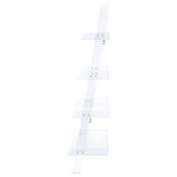Amaturo - 4-Shelf Acrylic Ladder Bookshelf - Clear by CoasterEssence | Bel Furniture