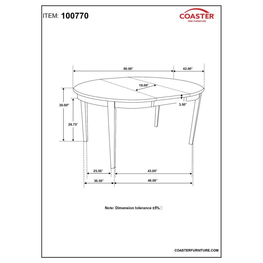 Gabriel - Oval Extension Leaf Dining Table - Cappuccino