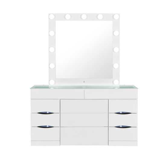 Elisa - Vanity Set With Stool And LED Bulbs
