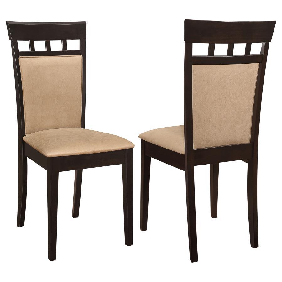 Gabriel - Closed BackSide Chairs (Set of 2) - Cappuccino by CoasterEveryday | Bel Furniture