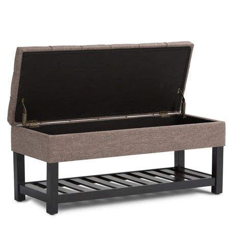 Saxon - Upholstered Transitional Storage Ottoman Bench - view 11