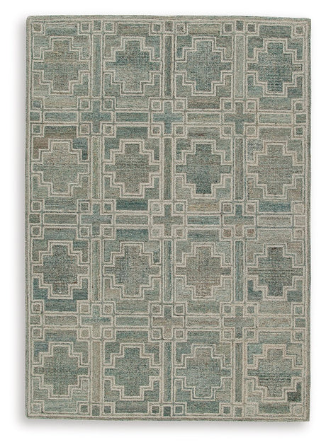 Jossland - Rug Green 5' x 7' by Signature Design by Ashley® | Bel Furniture