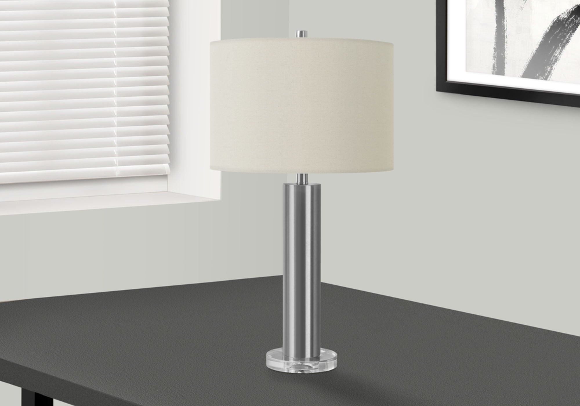 Lighting, Table Lamp, Nickel Metal, Contemporary - Silver