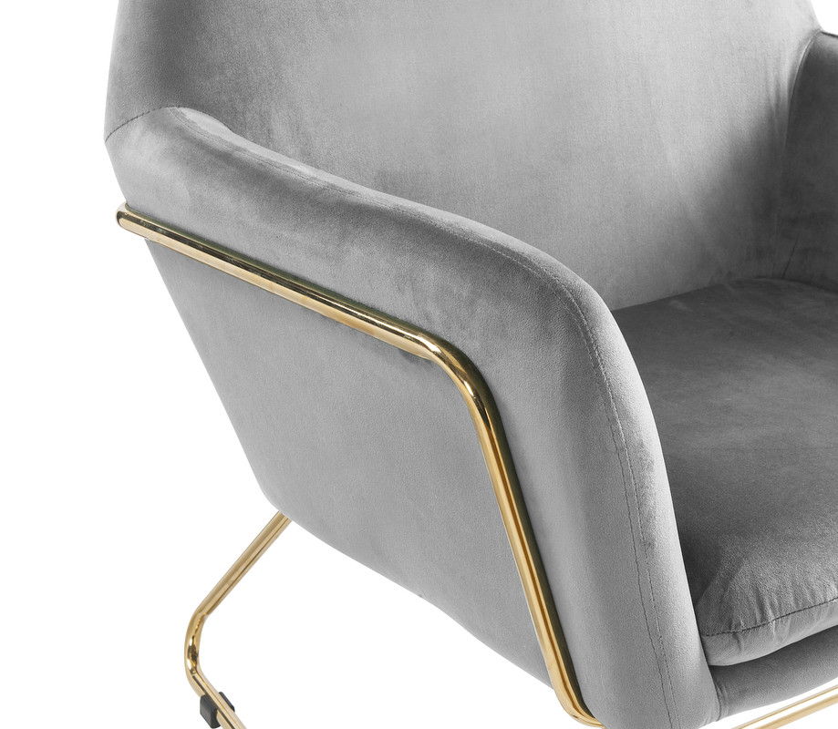 Keira - Velvet Accent Chair With Metal Base