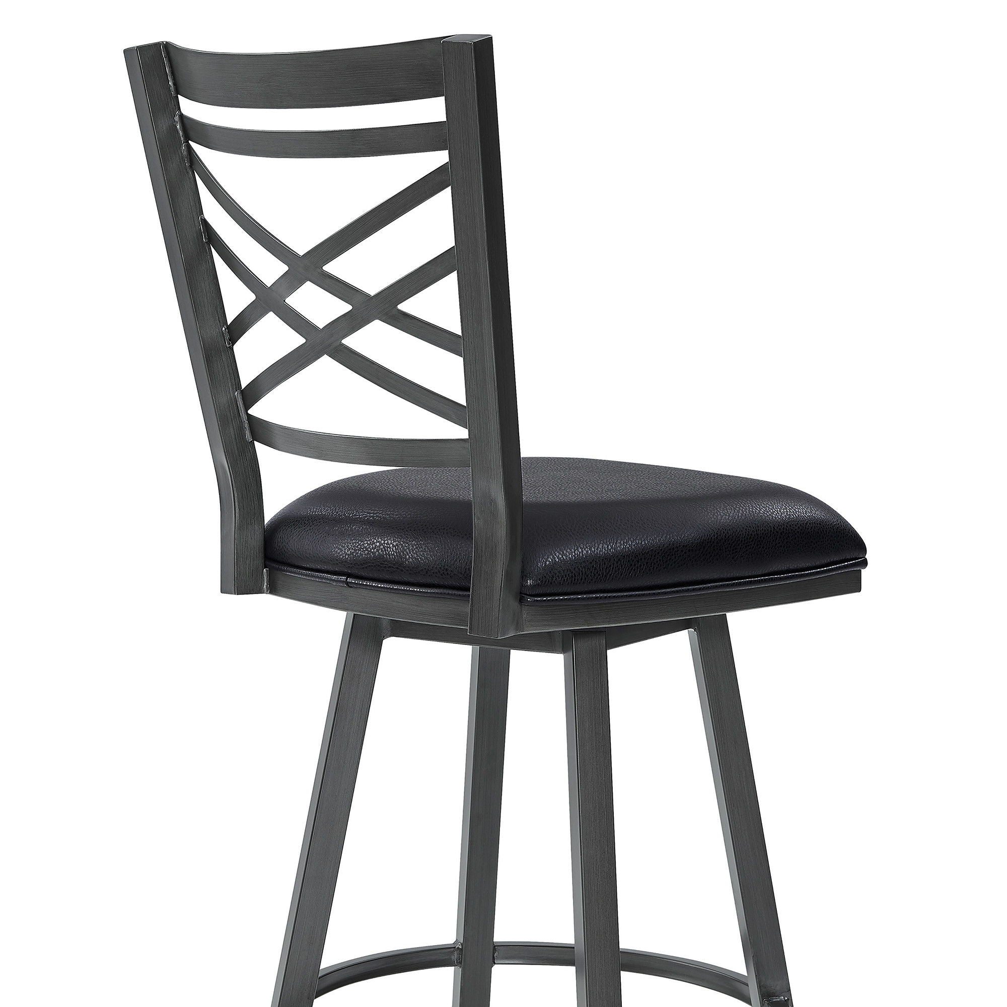 46" Iron Bar Height Bar Chair - Black