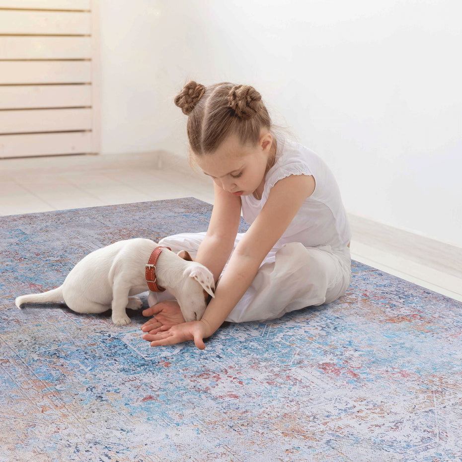 2'6'' X 10' Area Rug, Washable, Low-Pile, Non-Slip, Non-Shedding, Foldable, Kid & Pet Friendly - Yellow