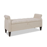 Jacqueline - Tufted Roll Arm Storage Bench by Jennifer Taylor Home | Bel Furniture