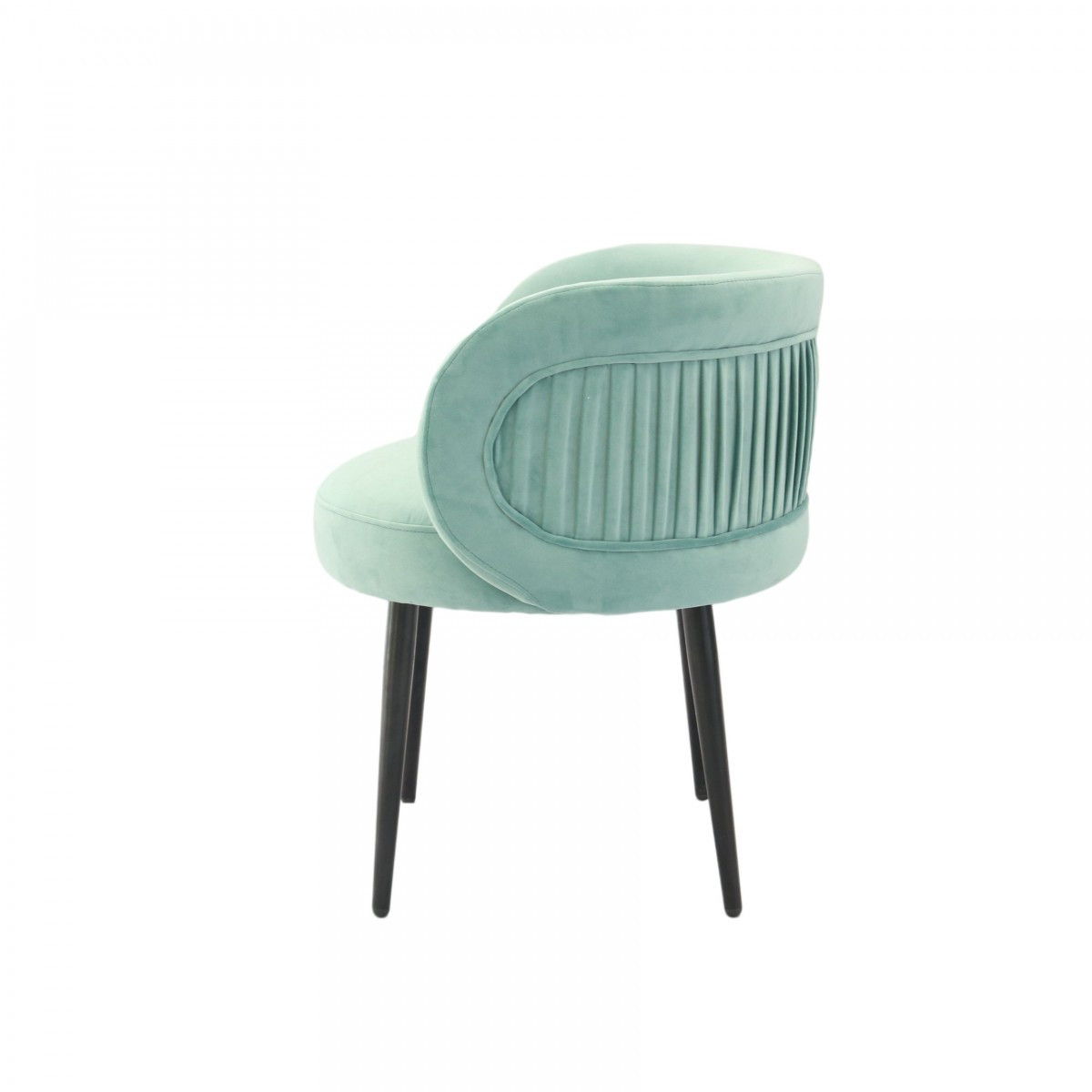 Velvet And Black Solid Color Arm Chair - Teal