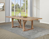 Middleton - 106" Extension Leaf Dining Table - Natural Brown by Coaster Fine Furniture | Bel Furniture