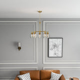 Elegance 5 Lights Linear Arms With Chain Chandelier - Clear / Gold by Ashcroft Furniture | Bel Furniture