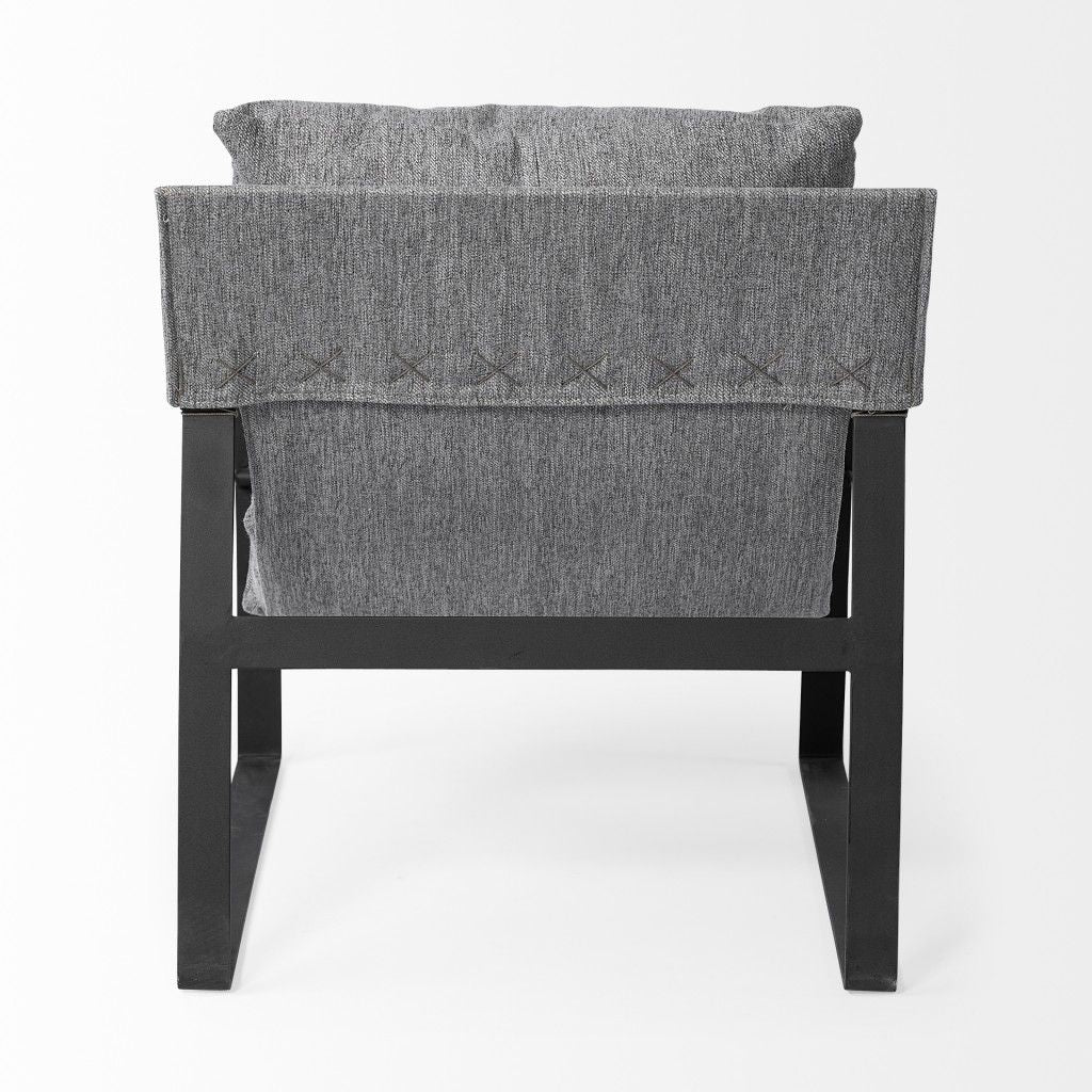 And Black Metal Sling Chair - Stone Gray