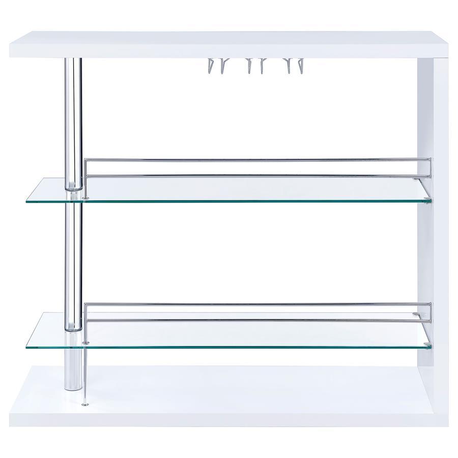 Prescott - Rectangular 2-Shelf Bar Unit by CoasterEssence | Bel Furniture