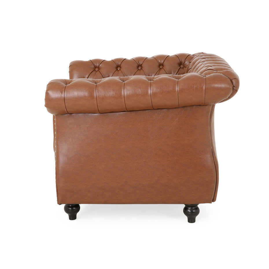 Tufted Accent Chair, Living Room - Light Brown