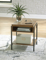 Fridley - Brown / Black - Rectangular End Table by Signature Design by Ashley® | Bel Furniture