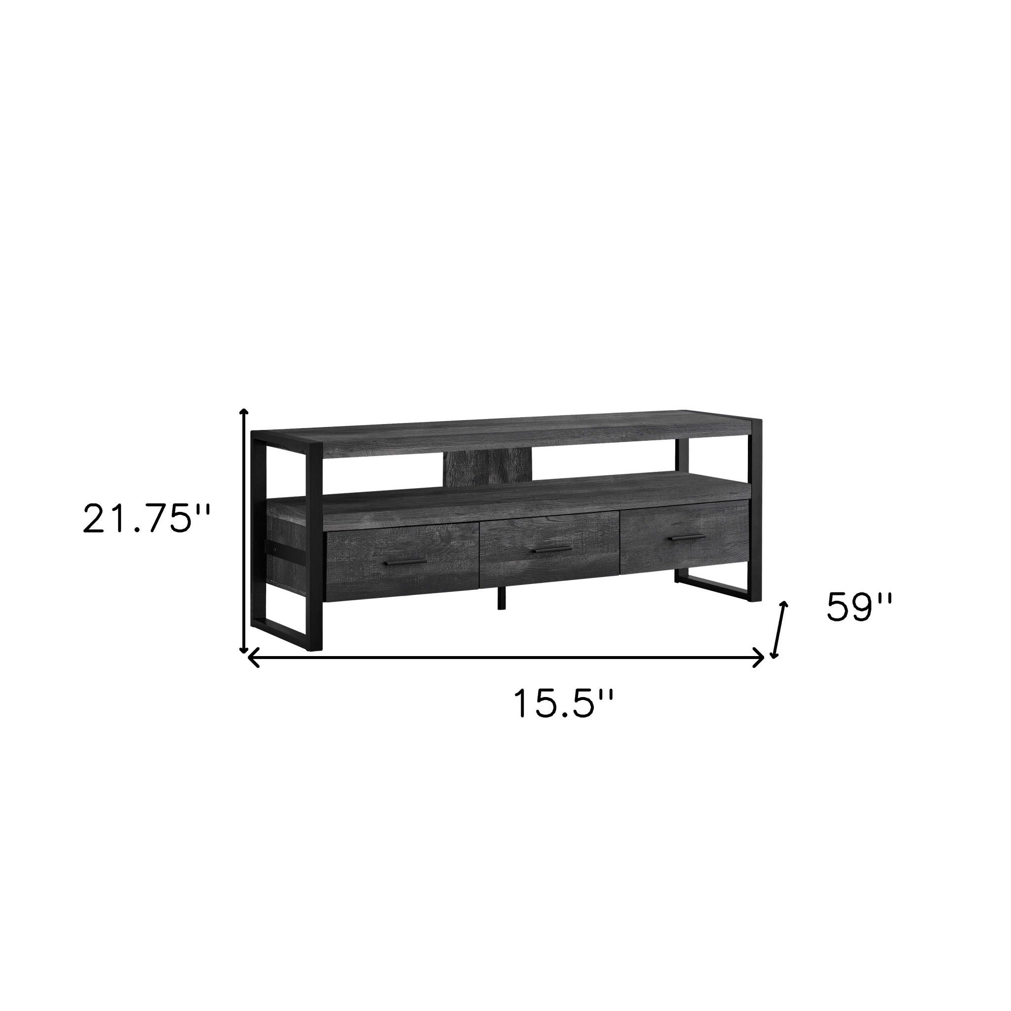 Cabinet Enclosed, Storage TV Stand - Black