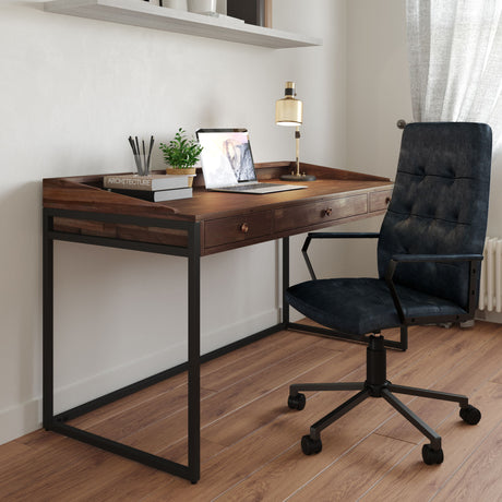 Foley - Swivel Office Chair - Distressed Blue - view 2