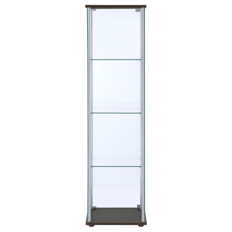 Bellatrix - 4-Shelf Clear Glass Curio Cabinet by CoasterEveryday | Bel Furniture