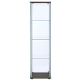 Bellatrix - 4-Shelf Clear Glass Curio Cabinet by CoasterEveryday | Bel Furniture