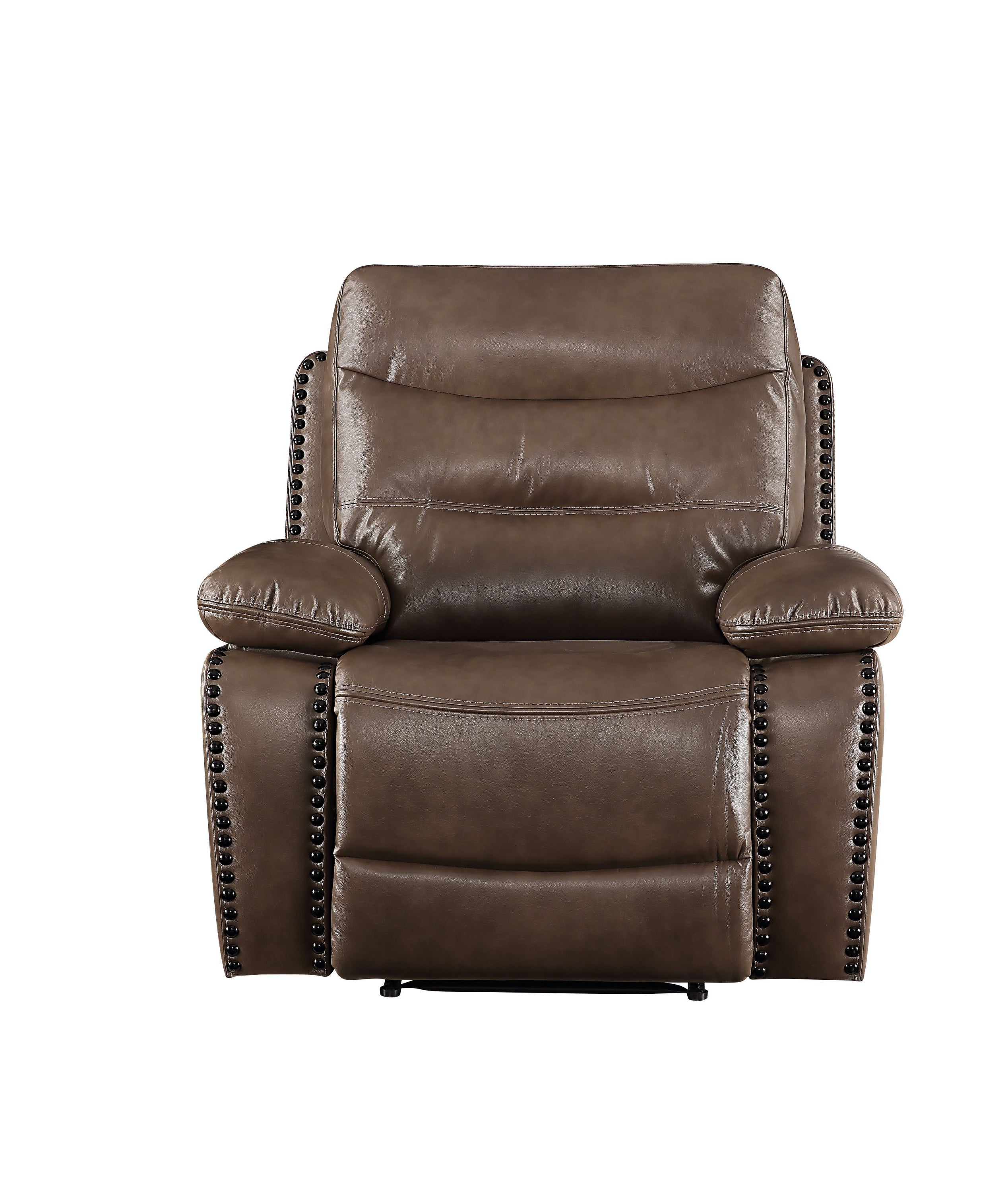 Aashi - Leather Gel Match 3 Piece Recliner Living Room Set - Brown