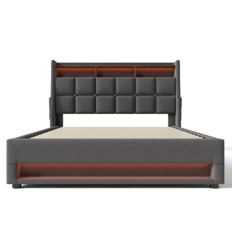 Upholstered Platform Bed With A Hydraulic Storage System, LED And USB Charging (Without Mattress) - view 13